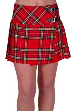 EyeCatch - Kyla Damen Schottenkaro Tartan Schnalle Frauen Billie Kilt Minirock Rot 36 EU von Eye Catch