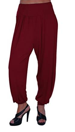 EyeCatch Lassige Plus - Sara Damen Slouchy Harem Pants Hareem Hosen Wein Gr. 52-54 von Eye Catch