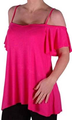 EyeCatch Oversize - Geneva Damen Lang Asymmetrisches Top Fushia Gr. 48 von Eye Catch