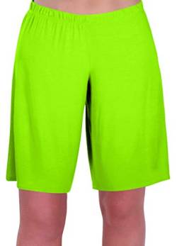 EyeCatch - Stern Damen Jersey Entspannt Komfort Elastisch Flexi Strecken Damen Kurze Hose Plus Größen (54/56, Neon grün) von Eye Catch