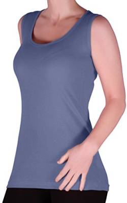 EyeCatch TM - Uma Frauen Ribbed Cami Top Damen Plus Größe Lange Camisole Vest Größen Denim Blau Gr. 54/56 von Eye Catch