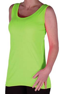 EyeCatch TM - Uma Frauen Ribbed Cami Top Damen Plus Größe Lange Camisole Vest Größen Neon Green Gr. 48 von Eye Catch