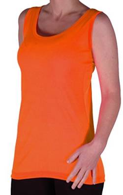 EyeCatch TM - Uma Frauen Ribbed Cami Top Damen Plus Größe Lange Camisole Vest Größen Neon Orange Gr. 50/52 von Eye Catch