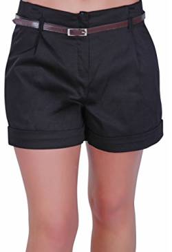 EyeCatch - Kuba Damen Shorts mit Gürtel Frauen Smart Turn Up heiße Hosen von EyeCatch