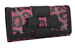 EyeCatchBags - Damen Geldbörse Kaira Bow Leoparden Muster Fuchsia von EyeCatchBags