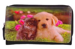 Eyecatch - Hund und Katze Damen Kunstleder Geldborse Schwarz von EyeCatchBags