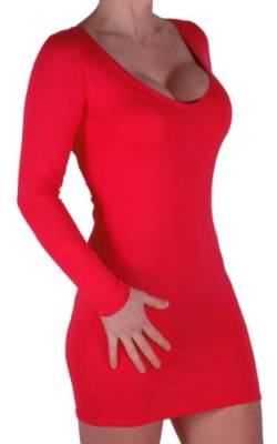 EyeCatch - Rachel Damen Mit V-Ausschnitt, Figurbetontes Stretch Short Frauen Minikleid Rot Gr. M/L von EyeCatchClothing