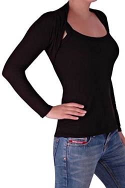 EyeCatchClothing - Delphi langrmlige Strickjacke Bolero One Size Schwarz von EyeCatchClothing