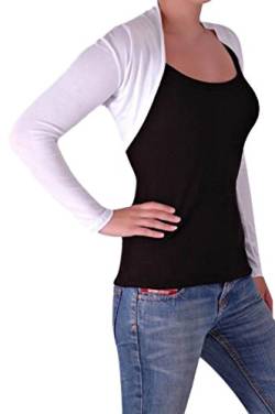 EyeCatchClothing - Delphi langrmlige Strickjacke Bolero One Size Wei von EyeCatchClothing