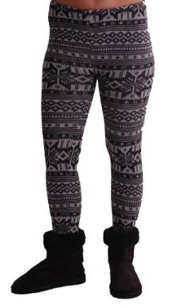 EyeCatchClothing - Frauen-Nordic-Stil warmen Stretch Stricken Damen Leggings One Size Charcoal von EyeCatchClothing