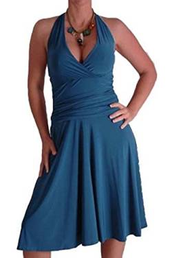 EyeCatchClothing - Nicole Neckholder Kleid Aquamarin Gr. 10 UK / 38 EU von EyeCatchClothing