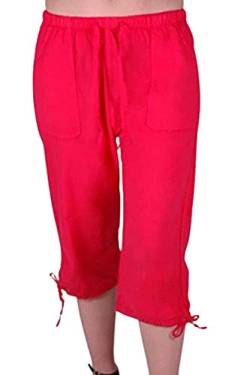 EyeCatchClothing Oregon Frauen Capri Crop Shorts Hosen Damen 3/4 Dreiviertelhose Rot Gr. Large von EyeCatchClothing