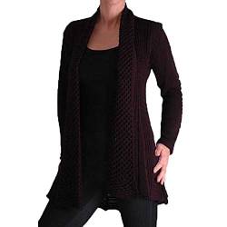 EyeCatchClothing Vienna Wasserfall Crochet Strickjäckchen Cardigan aus weichem Strick Schwarz, Grösse: One Size von EyeCatchClothing