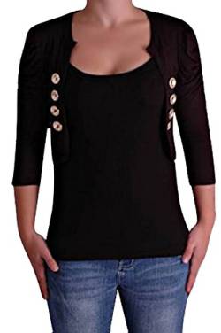 EyeCatchClothing - Celeste Militär Style Cardigan Bolero Jäckchen Braun S/M von Eyecatch