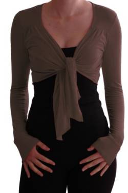 Eyecatch TM - Genevieve Langarm Cardigan Bolero Strickjäckchen Mocca M/L von Eyecatch