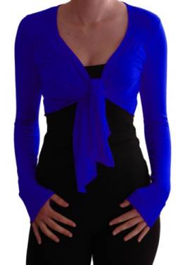 Eyecatch TM - Genevieve Langarm Cardigan Bolero Strickjäckchen Royal Blue M/L von Eyecatch