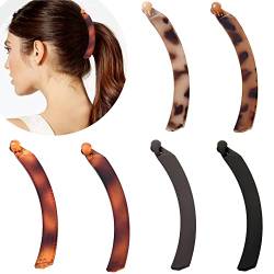 6 Stück Große Bananenspangen Bunten Bananen Haarspange für dickes Haar,Rutschfeste Pferdeschwanz Halter Clip für Damen und Mädchen von Eyegla
