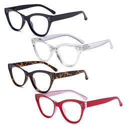 Eyekepper 4 Packung Katzenauge Design lesen Brille Übergroß Leser zum Frauen lesen +0.50 von Eyekepper