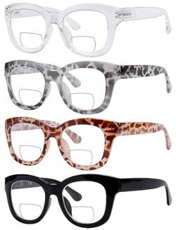 Eyekepper 4er Pack Übergroße Bifokale Lesebrille - Retro Reader Bifokale Brille für Frauen von Eyekepper