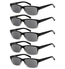 Eyekepper 5er Pack Lese-Sonnenbrillen für Männer Grau getönte Gläser Leser +0,50 von Eyekepper