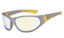 Eyekepper Bifokal Sonnenbrille mit TR90 und Gummirahmen - Sport Stil Sonnenscheinleser(Goldspiegel, 1.00) von Eyekepper