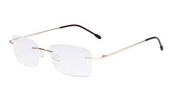 Eyekepper Damen Rahmenlose Brillen - Leichtgewichts- Randlose Brillen Damen Gold +1.50 von Eyekepper