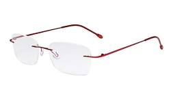 Eyekepper Damen Rahmenlose Brillen - Leichtgewichts- Randlose Brillen Damen rot +2.25 von Eyekepper