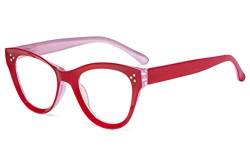 Eyekepper Groß Katzenauge Design lesen Brille Übergroß Leser zum Frauen lesen - Rot +2.50 von Eyekepper
