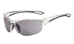 Eyekepper Hälfte-Rahmen Sports Bifokal Sonnenbrille +2.00 Stärke,die Sonnenbrille liest (Transparenten Rahmen/Grau Linse) von Eyekepper
