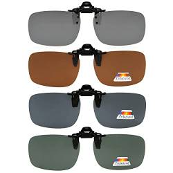Eyekepper Klappbare zum Aufstecken Sonnenbrille Polarisiert 60 x 43 MM 4er-Pack Metallbrille Clip von Eyekepper