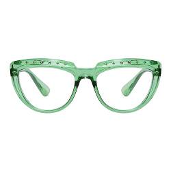 Eyekepper Lesebrille für Damen Strass Lesebrillen Oversize Halbmond Design Brillen -Grün +2,75 von Eyekepper