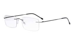 Eyekepper Rahmenlos lesen Brille zum Männer lesen - Rechteck Randlos Leser Brille Gunmetal von Eyekepper