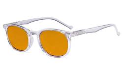 Eyekepper Retro Blau Licht Brille Frauen Männer - Blockierung UV Strahl Anti Bildschirm Blendung Nachtzeit Computer Brille mit Orange Getönt Filter Linse - Transparent von Eyekepper