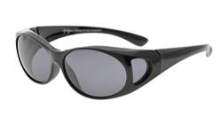Eyekepper Sonnen-Überbrille | Überzieh-Sonnenbrille | UV 400 polarisiert für Brillenträger | Polbrille (Schwarze/graue Linsen) von Eyekepper