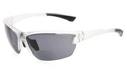 Eyekepper TR90 Sport Halbrandlose Bifokale Sonnenbrille Baseball Laufen Angeln Fahren Golf Softball Wandern Leser (Matt Transparent) von Eyekepper