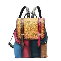 Eysee Rucksack Damen Reisetasche Leder Daypack Retro Outdoor Rucksack, mehrfarbig von Eysee