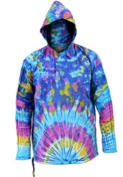 Ezhippie Herren Tie Dye Kapuzenpullover Hemd [XL] von Ezhippie