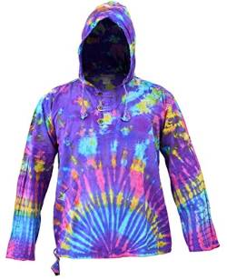 Ezhippie Herren Tie Dye Kapuzenpullover Hemd [XXL] von Ezhippie