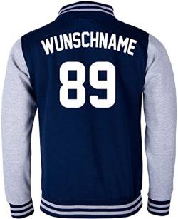 EZYshirt® Damen Herren Kinder College Jacke Athletic mit Wunschnamen und Wunschnummer | Baseball Jacke | von Ezyshirt