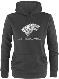 EZYshirt® Game of Thrones | Winter is Coming | Schattenwolf Damen Hoodie von Ezyshirt