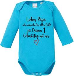 EZYshirt® Lieber Papa ich wünsche dir Alles Gute zum 1. Geburtstag mit Mir Body Baby Langarm Bio Baumwolle von Ezyshirt