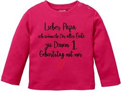 EZYshirt® Lieber Papa ich wünsche dir Alles Gute zum 1. Geburtstag mit Mir T-Shirt Baby Langarm Bio Baumwolle von Ezyshirt