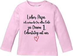 EZYshirt® Lieber Papa ich wünsche dir Alles Gute zum 1. Geburtstag mit Mir T-Shirt Langarm Baby Bio Baumwolle von Ezyshirt