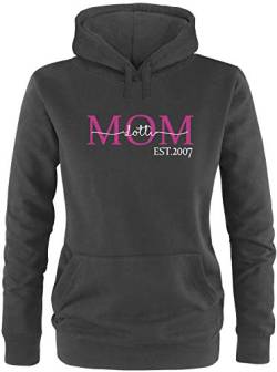 EZYshirt® Mom Pullover mit Kindernamen | personalisierbar auch als Geschenk Pullover Damen | Frauen Kapuzenpullover | Hoodie von Ezyshirt