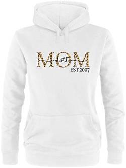 EZYshirt® Mom Pullover mit Kindernamen | personalisierbar auch als Geschenk Pullover Damen | Frauen Kapuzenpullover | Hoodie von Ezyshirt