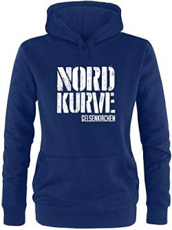 EZYshirt® Nordkurve auf Schalke Damen Hoodie | Damen Kapuzenpullover | Damen Pullover von Ezyshirt