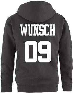 EZYshirt® Pärchen Partnerlook Hoodie für Damen Herren Zip Hoodie | Individualisierbar mit Namen und Nummer Zip-Pullover Herren | Männer Zip-Hoodie von Ezyshirt