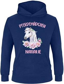 EZYshirt® Pferde Aufdruck mit Wunschnamen | Pferdemädchen Pullover Kinder | Mädchen Kapuzenpullover | Hoodie von Ezyshirt