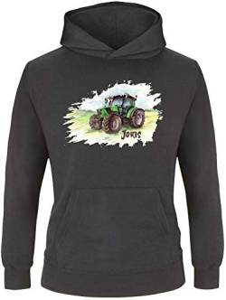 EZYshirt® Traktor mit Wunschnamen | Trecker Aufdruck Pullover Kinder | Jungen Kapuzenpullover | Hoodie von Ezyshirt