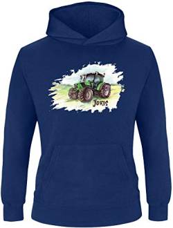 EZYshirt® Traktor mit Wunschnamen | Trecker Aufdruck Pullover Kinder | Jungen Kapuzenpullover | Hoodie von Ezyshirt